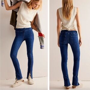NEW Free People Double Dutch Slit Pull On Pants Jeans